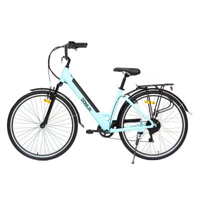 China Aluminum Alloy Fashion Electric Ladies Bike 700C Suspension Women Electric Bike 7 Speed ​​Road City Electric Bike for sale