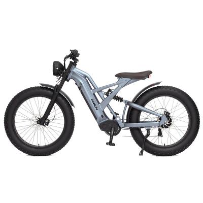 China Off road ebike 26 inch full suspension electric bike fat tire ebike off road cycle 7 speed 48V 1000W e dirt bike for sale