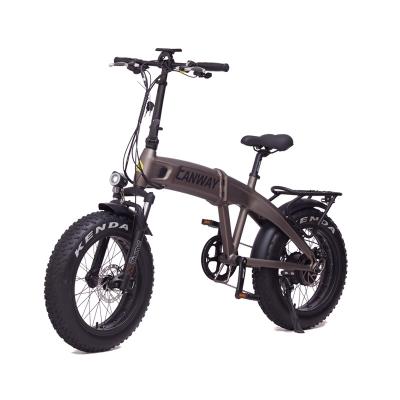 China Aluminum Alloy 36V 48V 500W Fat Tire Folding Electric Bike Integrated Battery Motor 20*4 Rear Thumb Electric Fatbike for sale