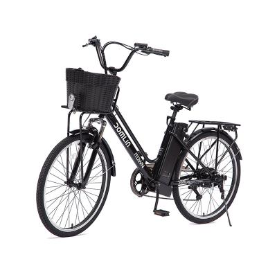 China New Design 26 Inch 36V Motor Steel Brushless Shimano 7 Speed ​​Electric Bike City Electric Bike 250W for sale