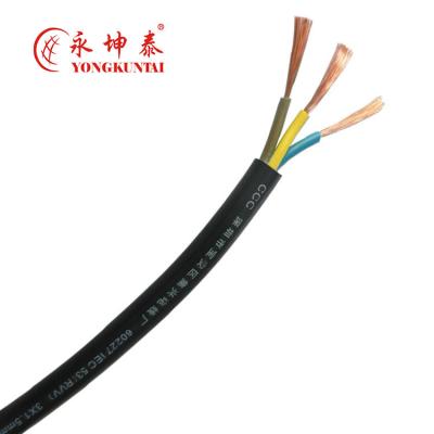 China Three Core Power Cord For Home Appliances 3 Cores 0.75mm1.5mm2 2.5mm2 4mm2 6mm2 10mm2 16mm2 Copper Electrical 25mm2 Stranded Cord Electrical Cable With Voltage 300/500V for sale