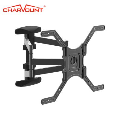 China Cold Rolled Steel Full Motion Articulating TV Mount Tilt & Swivel TV Frame Adjustable Max VESA 600*400mm TV Wall Mount for sale