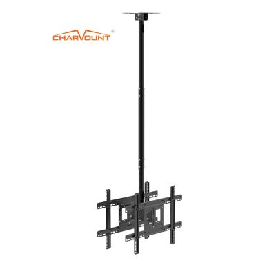 China Ceiling 70 Inch Cold Rolled Steel TV Mount Drop Down Max VESA 600*400mm TV Bracket Flip Down Tv Ceiling Mount for sale