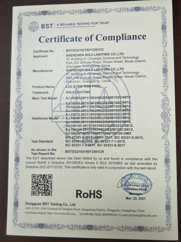 RoHS - Shenzhen Shiji Lighting Co., Ltd.