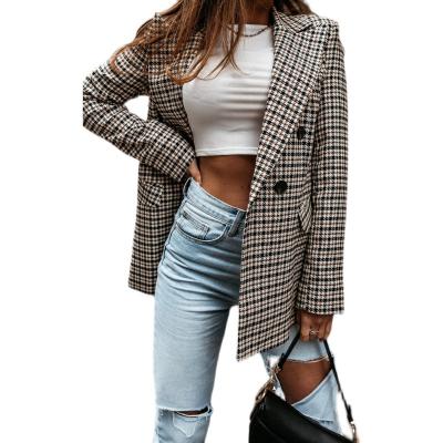 China 2021 amazon INS QUICK DRY custom wholesale dropshipping fast sale women fall blazer fashion korean plaid blazer for sale