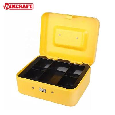 China Convenient to carry around and use Portable Cash Box With Password Lock Steel Cash Storage Box Small Safe Suitcase High Quality 3-digit Cash Box for sale