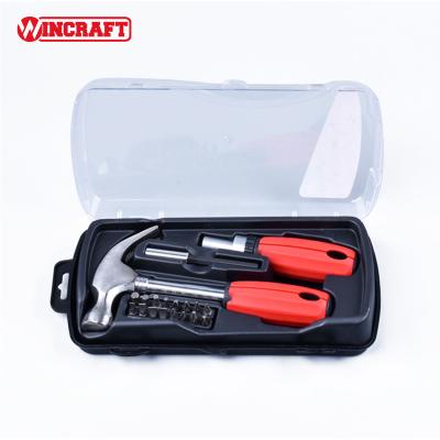 China Household High Quality 19pcs Connector Screwdriver And Hammer Tool Set with Bits Ratchet Handle Household Hand Tool Set for sale