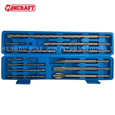 China Metal Drilling High Quality 12 Pcs Single Head SDS Chisel Concrete Drill Bit Set For Granite Electric Hammer Impact Drill Bits Set for sale