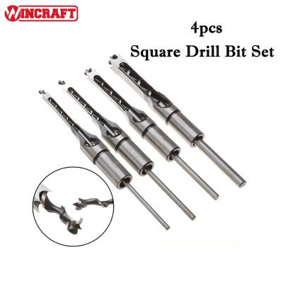 China Metal Drilling 4pcs/set HSS 6.4mm(1/4) 8mm(5/16) 9.5mm(3/8) 12.7mm(1/2) Woodworking Square Drill Bit Set for sale