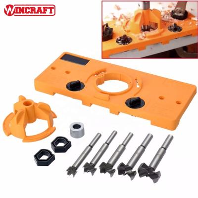 China Multi Functional for Hinge Drilling Hole Puncher Locator Opener Door Cabinets DIY Tool Multi-specification Bit Hinge Installation Jig And Forstner Drill Bits Set for sale