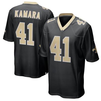 China New Orleans City Team Club Uniform Stitched American Football Jersey Saint Black Breathable Custom Game 41 Kamara 9 Brees 13 Thomas for sale