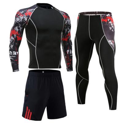 China Breathable Compression Sportswear Suits Gym Tights Training Clothes Jogging Workout Sports Sets Running Tracksuit For Men for sale