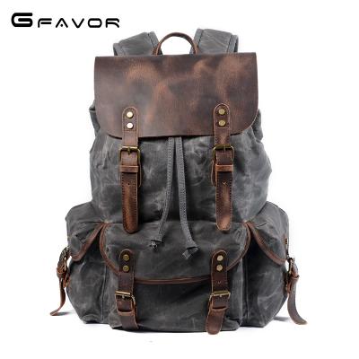 China Large Retro Canvas Backpack Vintage Anti-theft Travel Backpack Large Laptop Bags Shoulder Convertible Rucksack for sale