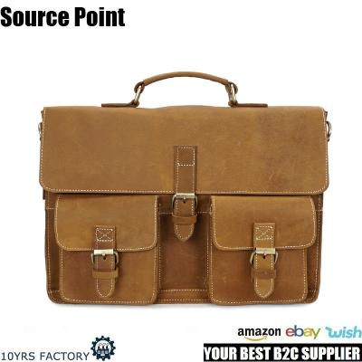 China YD-1056 Briefcase Vintage Man Business Lash Genuine Leather Briefcase for sale