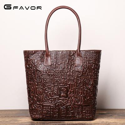 China Genuine Leather Vintage Vintage Tote Shoulder Bag For Women Satchel Handbag With Top Handles for sale