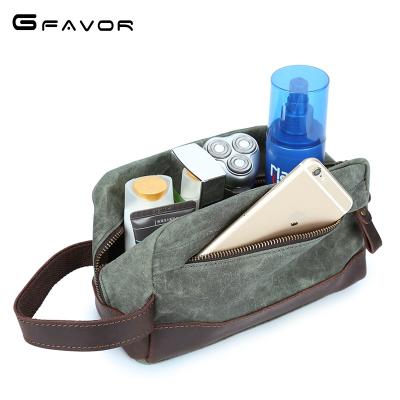 China Popular Water Proof Amazon Travel Toiletries Vintage Waterproof Canvas Shaving Washed Dopp Bag Mens Toiletry Organizer Kit Cute Custom Zipper for sale