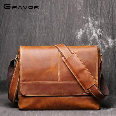 China Outdoor Sport Travel Hiking Genuine Leather Camping Sling Bag Small Shoulder Bag For Daily Casual Messenger Men's Travel Bag for sale