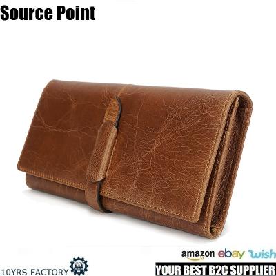 China Retro Design YD-P6615 Vintage Handmade European Genuine Cowhide 100% Leather Wallet For Men for sale