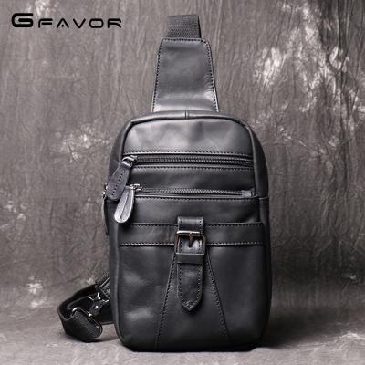 China Durable Modern Style Sling Shoulder Bag Men Travel Increasing Daypack With Full Grain Leather, Chest Bag for sale