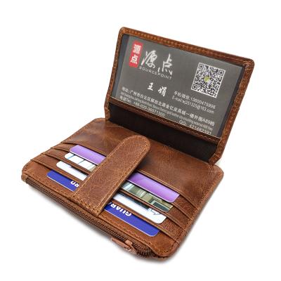 China Vintage YD-6611 Rfid Available Mens Genuine Leather Multi Card Holder Wallet for sale