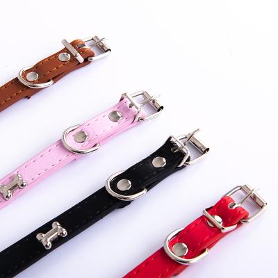 China Custom Wholesales Colorful Pet Collars And Leashes Leather Waterproof Dog Collar for sale