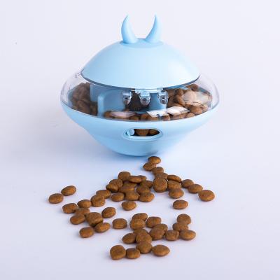 China Viable Newcomer Plastic Blue Transparent Pet Playing Toy Leakage Food Feeder for sale