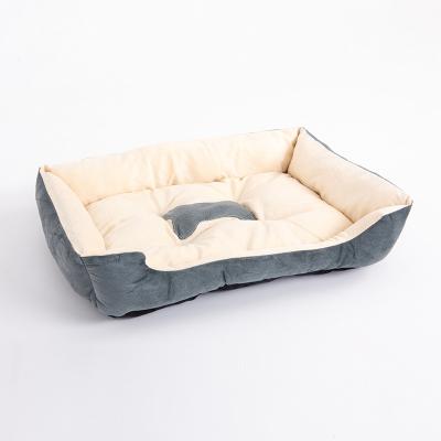 China Factory Direct Breathable Beige And Gray Bottom Waterproof Warm Fluff Pet Daybed For A Dog for sale