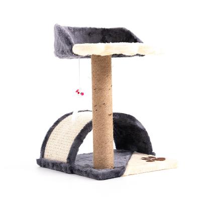 China Sustainable Modern Single Cat Grasping Tower Sisal Hemp Trees Pet Climbing House For Cat Playing for sale