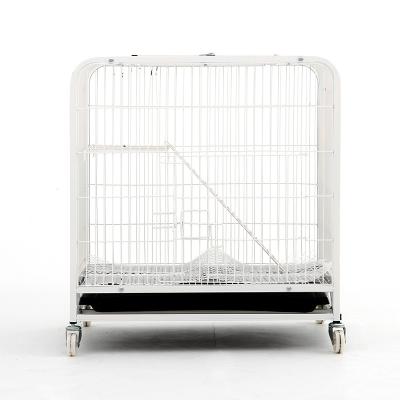 China New Arrival Breathable Modern Household Metal Wire Movable Two-Layer Tray Cat Cage House for sale