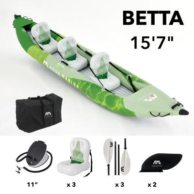 China Aqua Marina Better-475 PVC Laminated Inflatable Recreational Kayak - 3 Person. Inflatable Deck. Reinforced PVC for sale