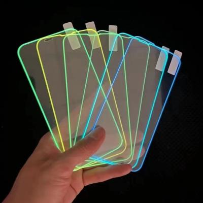 China Mobile Phone High Quality Full Coverage Anti-scratch Luminous Mobile Tempered Glass Protector for Iphone for sale