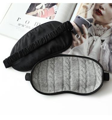 China Keep Away Lightweight Luxurious Cable Knitted 100% Pure Cashmere Eyemask Eye Sleep Mask Cashmere With Cotton Lining for sale