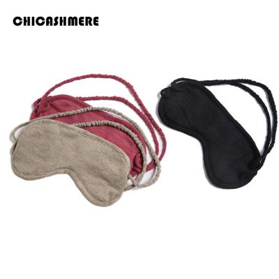 China Keep Away 100% Pure Cashmere Lightweight Luxurious Knitted Silk Eyemask Sleep Liner Eye Mask for sale