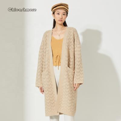 China Factory Direct Breathable Custom Women's Cashmere Long Cardigan With Pokcets for sale