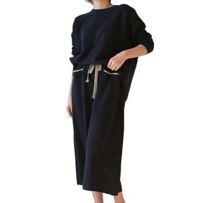 China Autumn Winter Women Breathable Knitted Relaxed Pure Cashmere No Merino Wool Blend Drawstring Skirt Cashmere With Pockets for sale