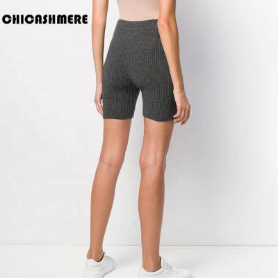 China Breathable Home Wear Lounge Wear Rib Knitted Cashmere Women Leisure Biker Shorts For Women for sale