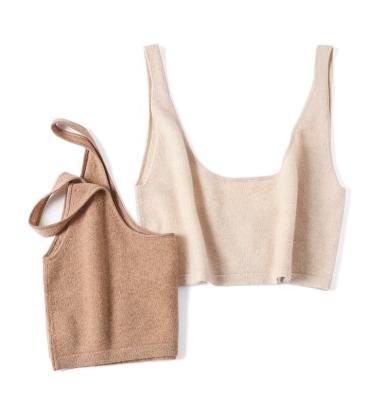 China Breathable Women Knitted Pure Cashmere Camisole Bra Layering Cashmere for sale