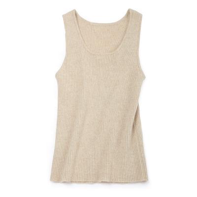 China 100% Pure Rib Knitted Cashmere Camisole Sweater Tank Top T-Shirt Women QUICK DRY Women Girls Ladies Women for sale