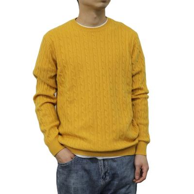 China Winter Men's Breathable Cable Knit Crew Neck 12GG Cashmere To Chat No Sweater Merino Wool Blend Sweater Jumper Men Cable for sale