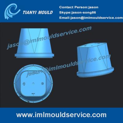 China IML thin wall container mould, Two cavitie in mould labelling thin wall container mould for sale