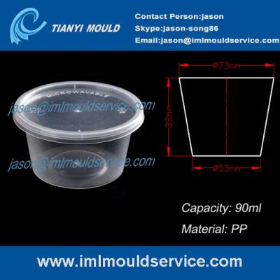 China PP 90ml or 4 oz thin wall round plastic disposable sauce bowl mould with hot runner system for sale