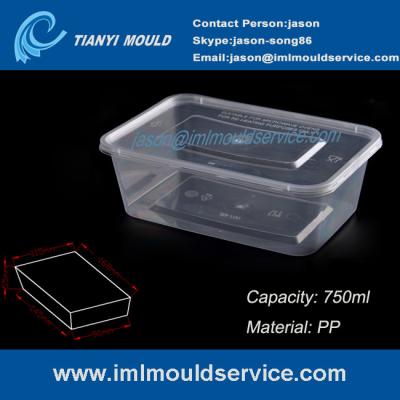 China PP 750ml clear thin wall rectangular plastic containers mould manufacturer and supplier for sale