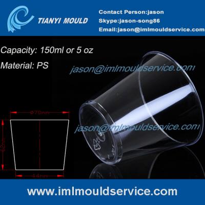 China provide custom clear 150ml thin wall round PS plastic disposable ice cream cups mould for sale