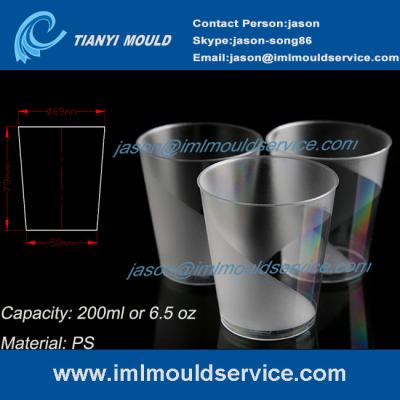 China multi cavity small clear thin wall PS plastic disposable drinkware mould with 200ml for sale