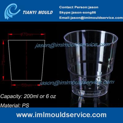 China professional of personalized thin wall PS disposable plastic cups mould with 200ml for sale