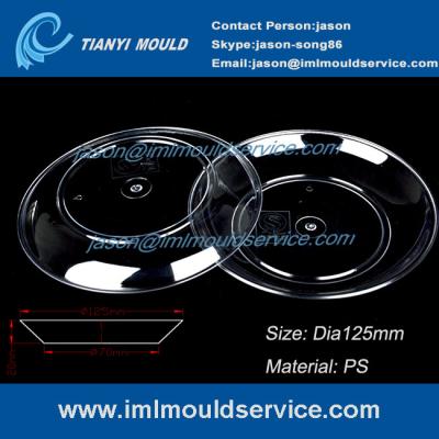 China 100ml clear PP thin wall round plastic disposable dessert plates/dishes injection mould for sale