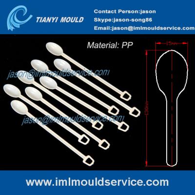 China PP disposable plastic coffee mixing spoons moulding/ ice cream mixing spoons mould for sale