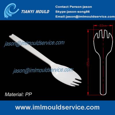 China multifunctional 155mm disposable plastic sporks/fork/spoon with PP material mould for sale