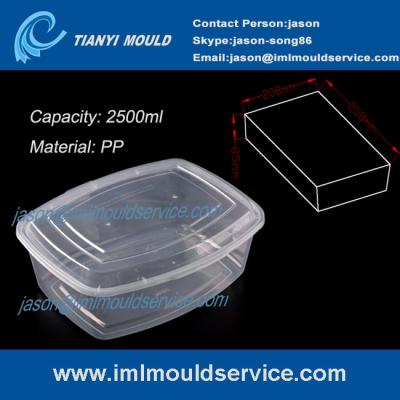 China professional of big clear 2500ml rectangular plastic container and boxes with lid mould for sale