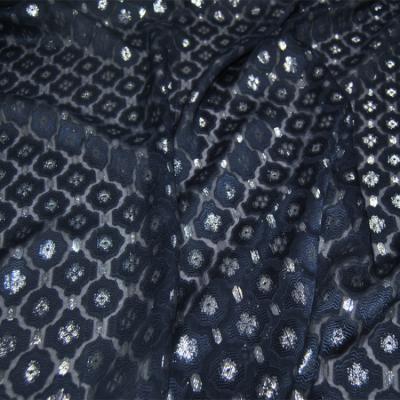 China Pure Metallic Lurex Metallic Silk Fabric Chiffon Lurex Fabric Jacquard Silk Fabric With Silver Lurex for sale